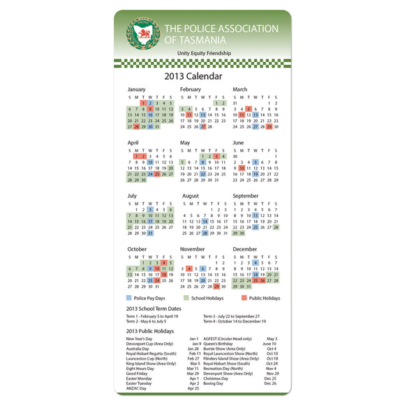 Fridge Magnets - Calendar Fridge Magnets - Rounded Corners - 97 x 210mm
