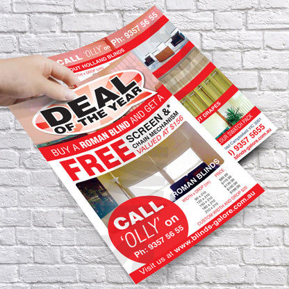 A5 flyer printing with full colour custom design sunshine coast
