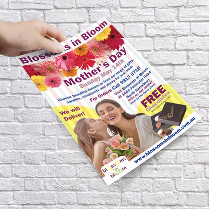 Custom A4 flyers printed for marketing and advertising campaigns