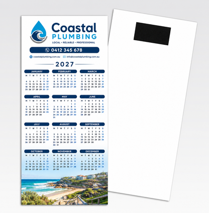 DL Size Artboard Fridge Calendars with Magnet Attached