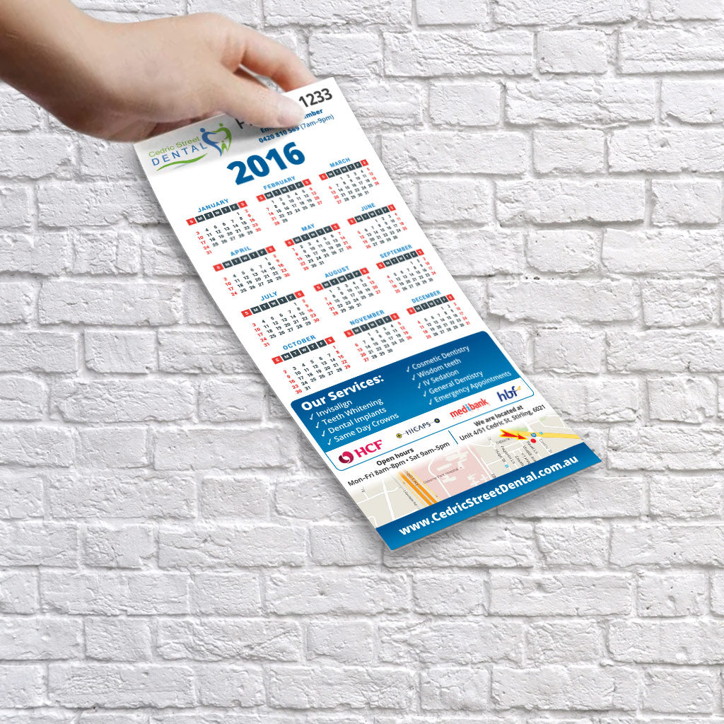 Business and dental A5 calendar flyer printing with professional marketing design