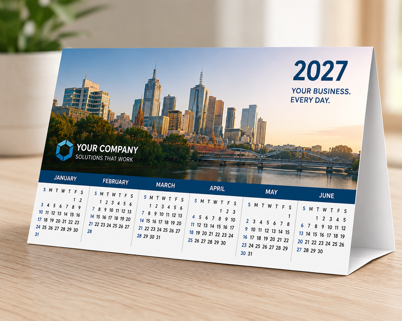 2027 Desktop Tent Calendar Emerald Print Promotional Calendars