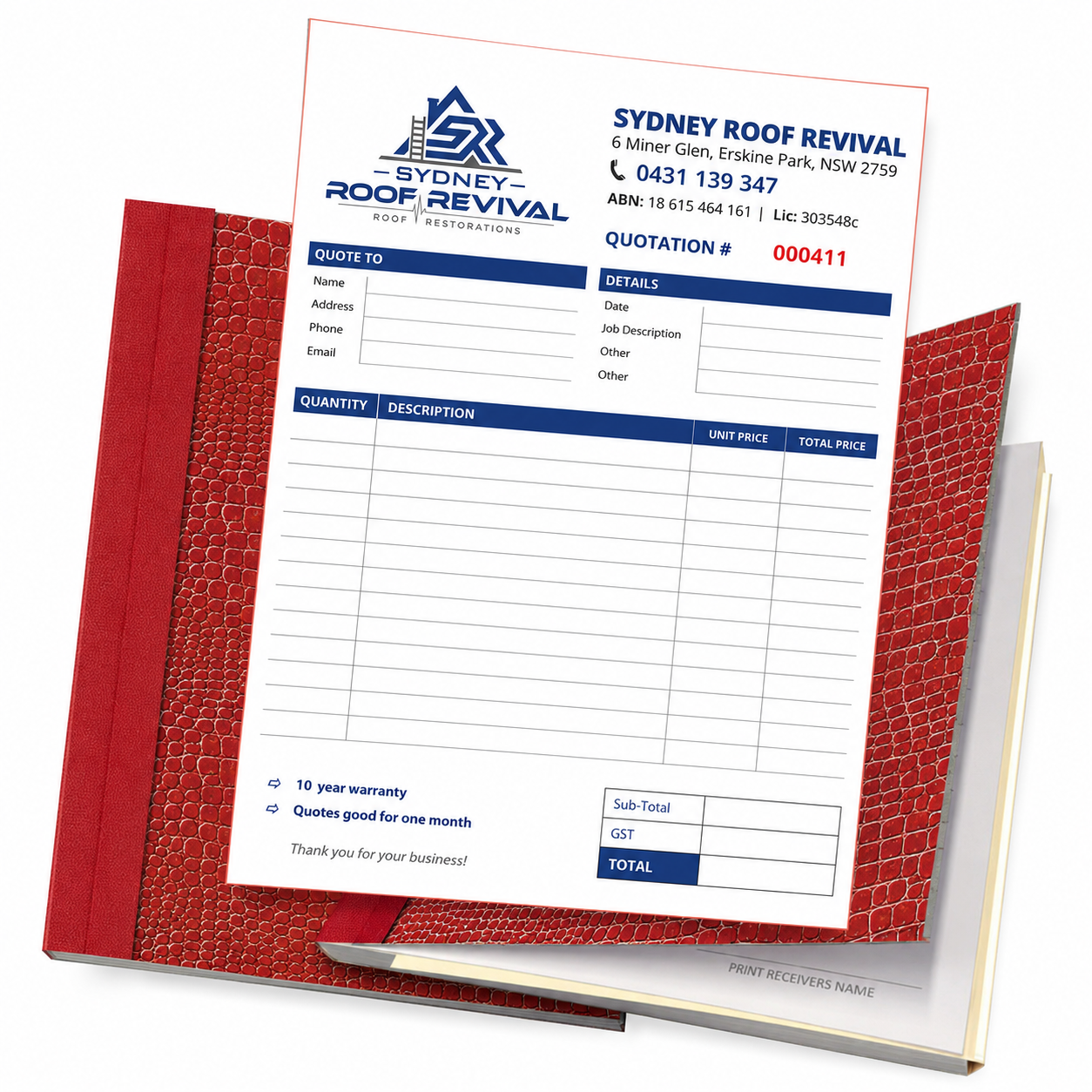 Custom Quote Books Australia | Duplicate & Triplicate Printing