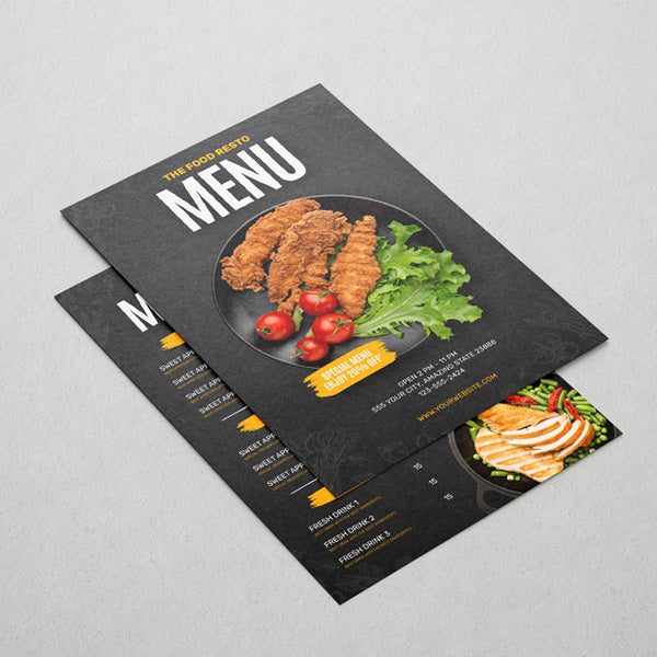Table 4.3 Menu Folded Table Menu Printing Australia - Emerald Print