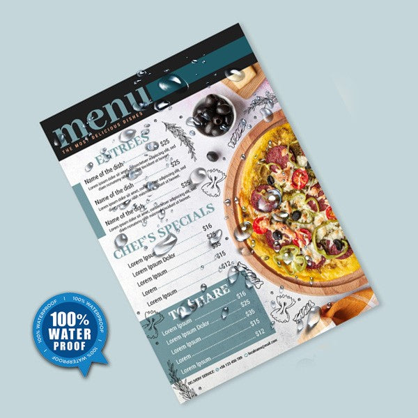 Table Menu Printable Folded Table Menu Printing Australia - Emerald Print