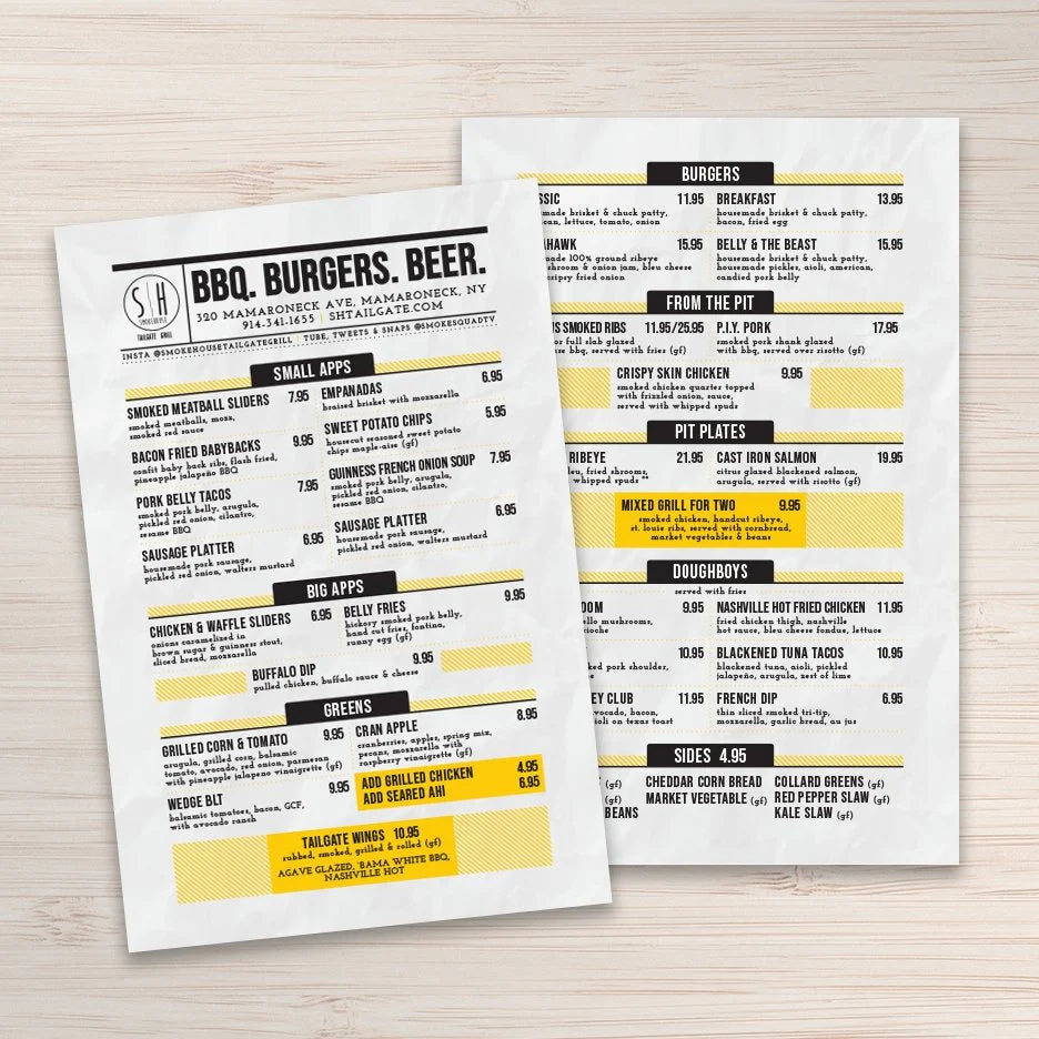 Table Menu Printable Folded Table Menu Printing Australia - Emerald Print