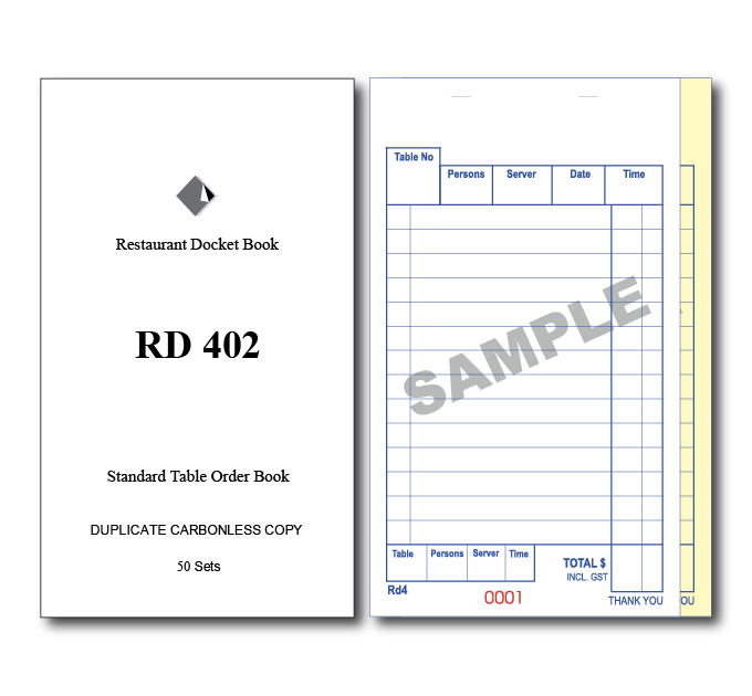 Buy RD402 Standard Table Order Books Duplicate Pages x 50 Sets