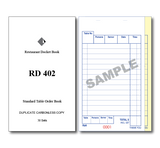 RD402 Standard Table Order Books Duplicate Pages x 50 Sets, 100 Books Per Box