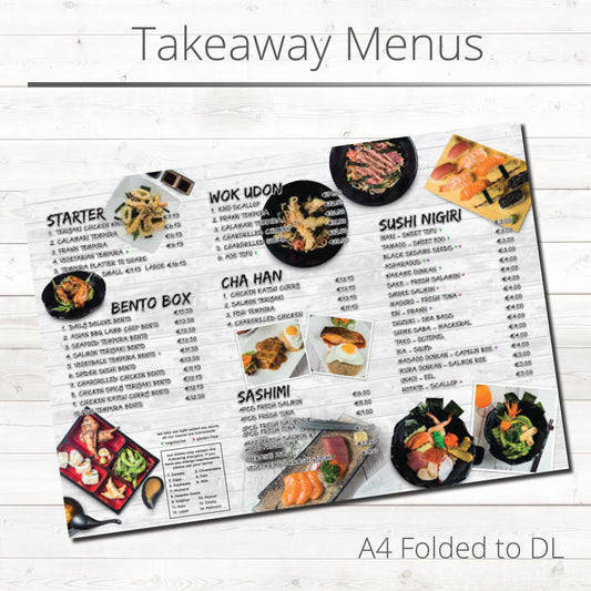 Restaurant takeaway menu printing for dine in and takeaway services